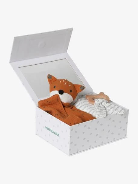 Coffret Cadeau 3 Pièces : Lange + Doudou + Hochet Rose - Vertbaudet - Image 3