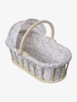 Couffin Pour Poupon En Bois FSC® Et Tissu Beige - Vertbaudet
