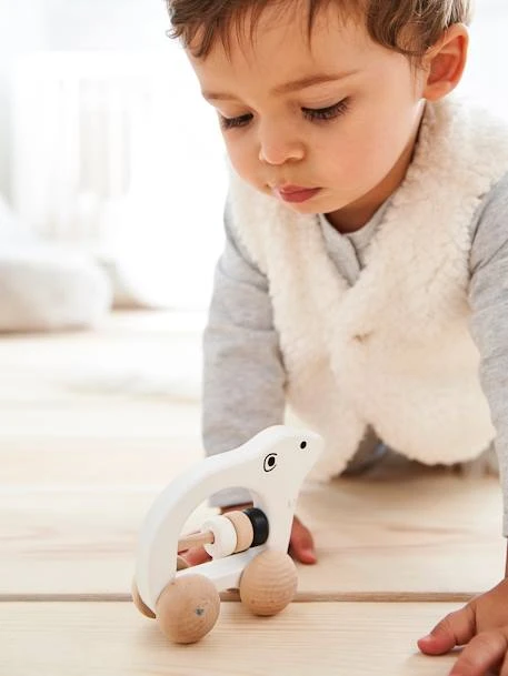 Hochet Ourson En Bois FSC® Blanc - Vertbaudet - Image 3