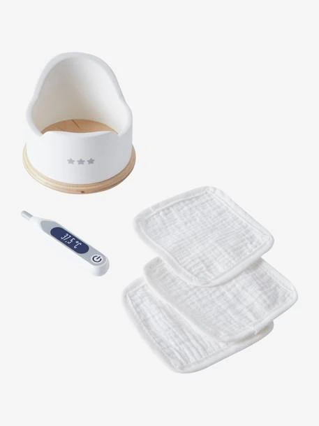 Set Accessoires Hygiène Poupon En Bois FSC® Blanc - Vertbaudet - Image 4