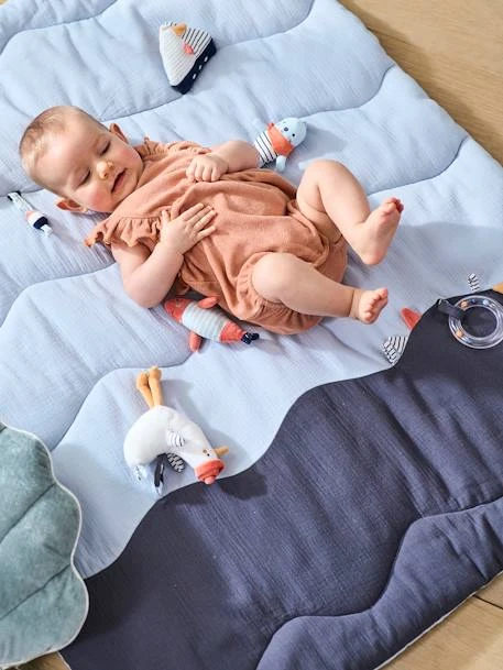 Tapis D'éveil Souple Sans Arche LEON SUR LE PONTON Bleu - Vertbaudet - Image 4